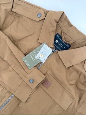Matix Men Utility Field Jacket Size M NWT Wood Brown Canvas Military Full Zip